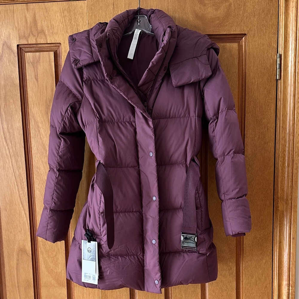 lululemon athletica Deep Plum Quilted Hooded Puffer Coat